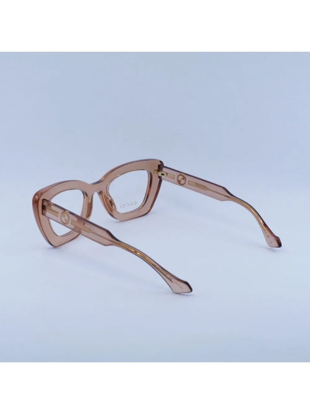 Gucci GG1555O 004 Eyeglasses Brown 50mm Cat Eye Frame